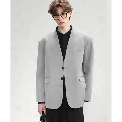 CAKUNTA无领垫肩休闲西服