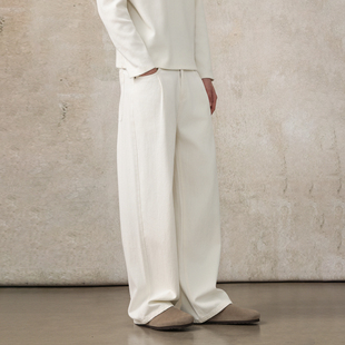 型纯色牛仔 baggy版 CAKUNTA 坑条肌理竹节棉直筒牛仔裤