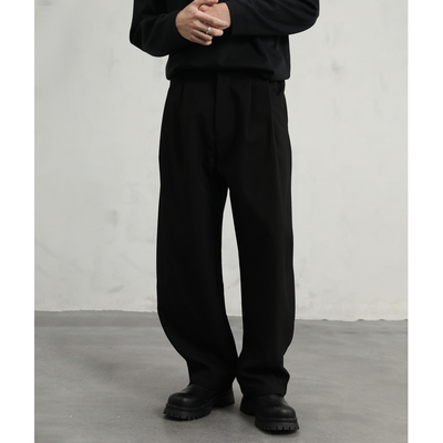 CAKUNTA腰部可调节baggy弯刀西裤