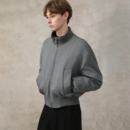 CAKUNTA 立体剪裁短宽版针织拼接弯刀袖羽绒夹克 90绒羽绒服