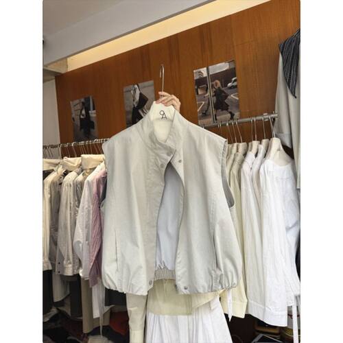 马甲女2026春装新款韩版立领拉链马夹宽松休闲百搭无袖坎肩外套