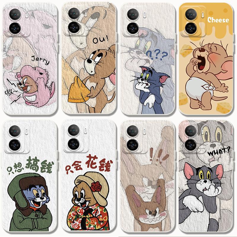 适用iqooz7手机壳猫和老鼠个性爱