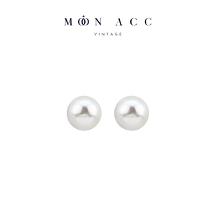 气质百搭925银针耳饰耳夹女 高亮纯白珍珠耳钉简约基础款 MOON ACC