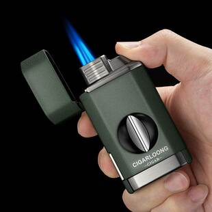 茄龙雪茄打火机三合一多功能防风强悍打火机带雪茄剪烟托CB-25DX1