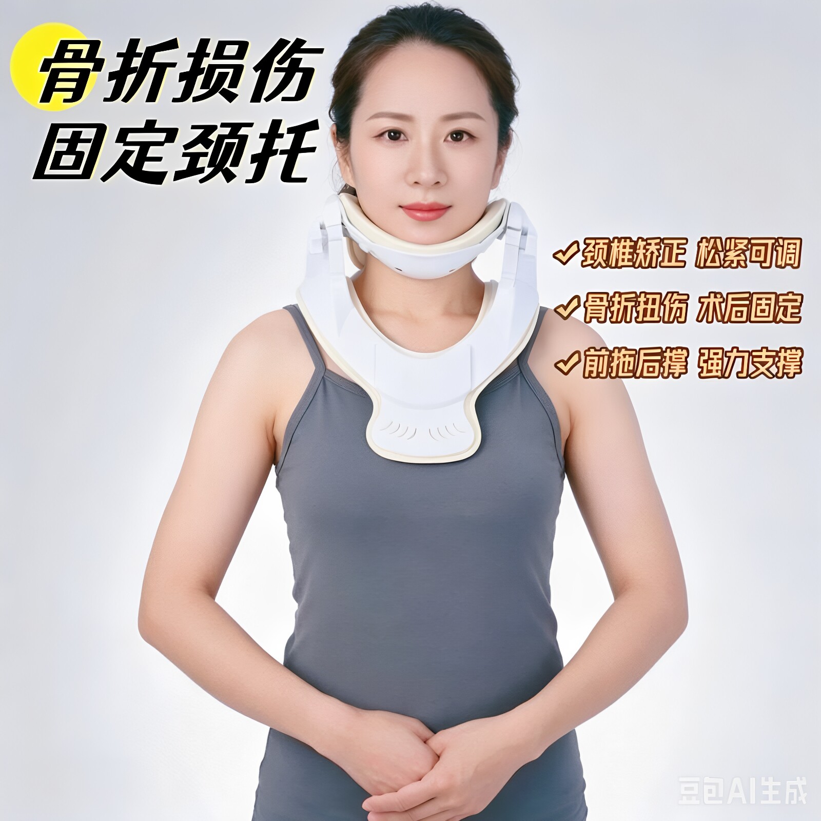 颈椎术后脖子扭伤康复骨折固定防低头前倾脖套牵引拉伸矫正器护颈