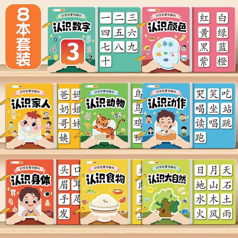 识字启蒙安静识字帖幼儿认字早教儿童识字黏贴卡片全套幼儿园BD19