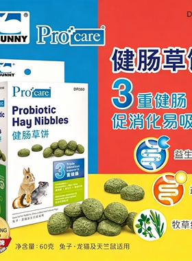 DR Bunny 兔博士健肠草饼兔子龙猫豚鼠荷兰猪磨牙零食促消化草饼