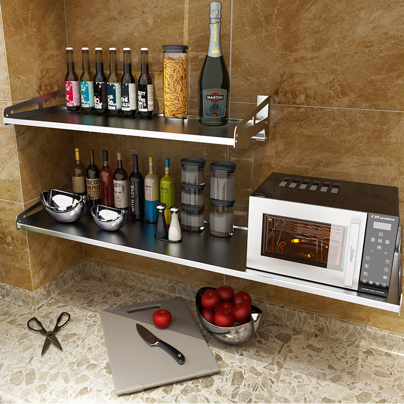 304不锈钢微波炉架壁挂式单层厨房置物架墙上调料收纳架烤箱支架|msdalam kategori dapur/memasak Appliances, Alat dapur/Penyimpanan dapur, rak simpanan dapur/Rak dapur, Rak dapur/Jiaojia - dari Buy2taobao.com untuk memberikan perkhidmatan ejen Taobao profesional membeli