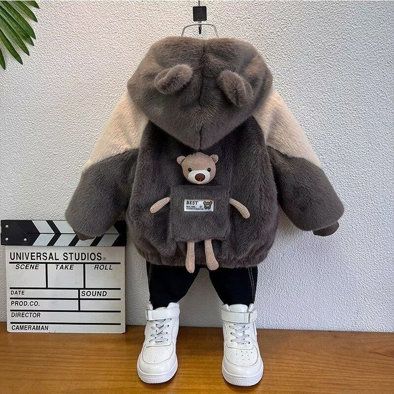 儿童皮草外套男童冬装仿毛派克服小童加厚加绒棉衣可爱宝宝毛毛衣,童装/婴儿装/亲子装,皮草/仿皮草,淘宝优惠券,粉丝福利购,淘宝优惠卷