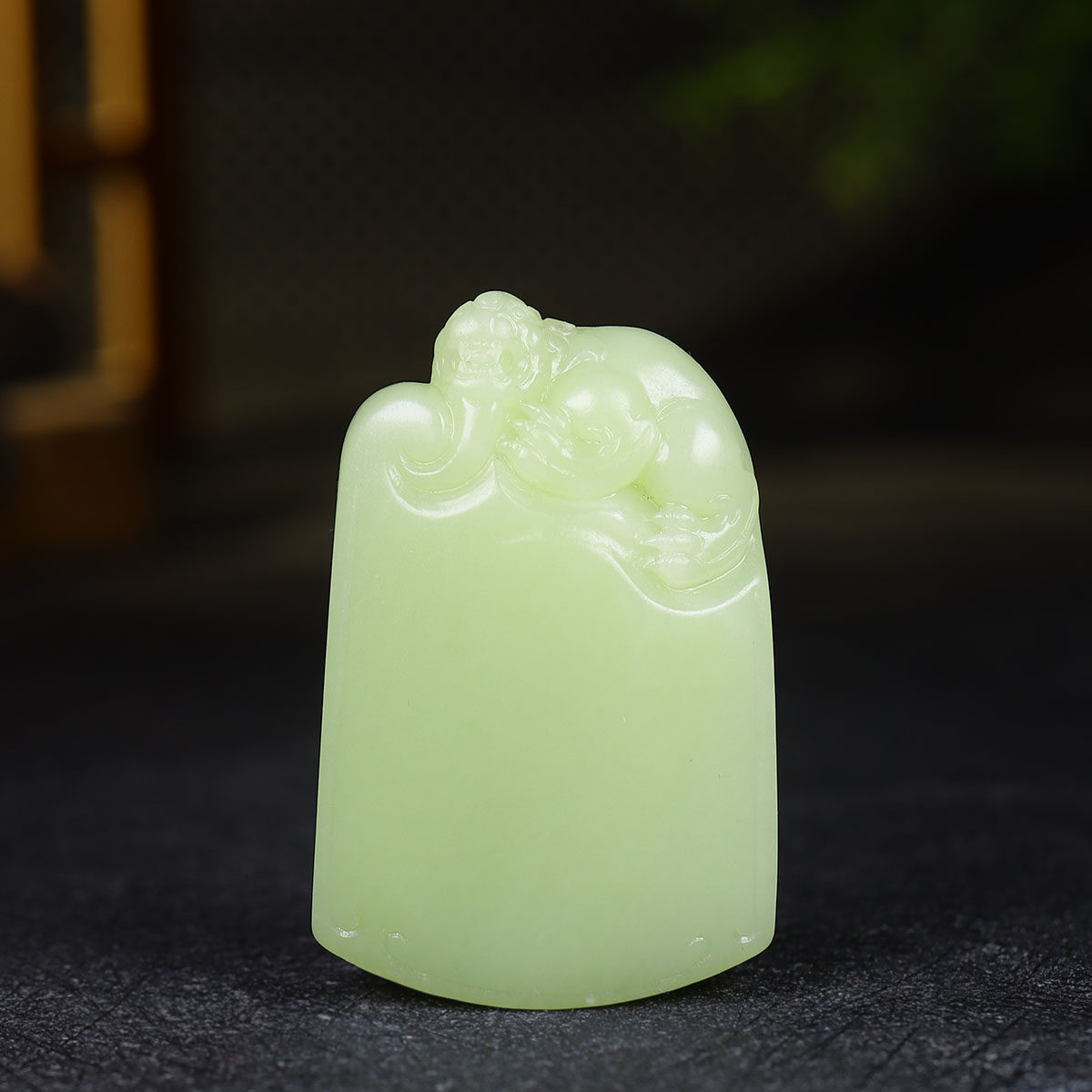 （古晨珠宝）新疆和田玉若羌黄玉貔貅挂件玉坠吊坠招财进宝63g