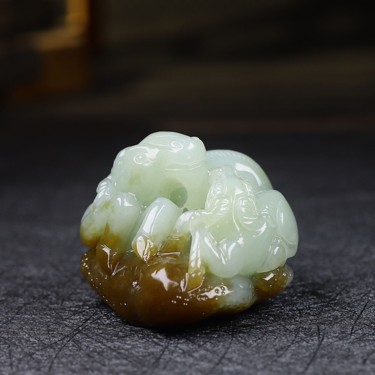 （古晨珠宝）新疆和田玉且末糖白玉生肖羊把件手玩样样如意113g