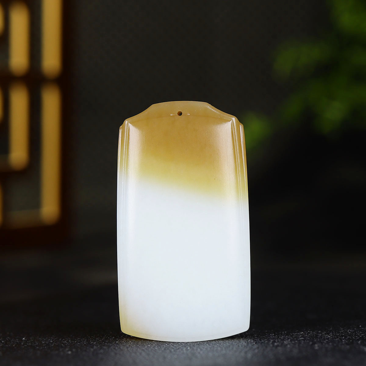 （古晨珠宝）新疆和田玉且末糖白玉无事牌挂件玉牌吊坠玉坠51g