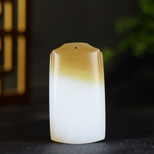 新疆和田玉且末糖白玉无事牌挂件玉牌吊坠玉坠51g 古晨珠宝