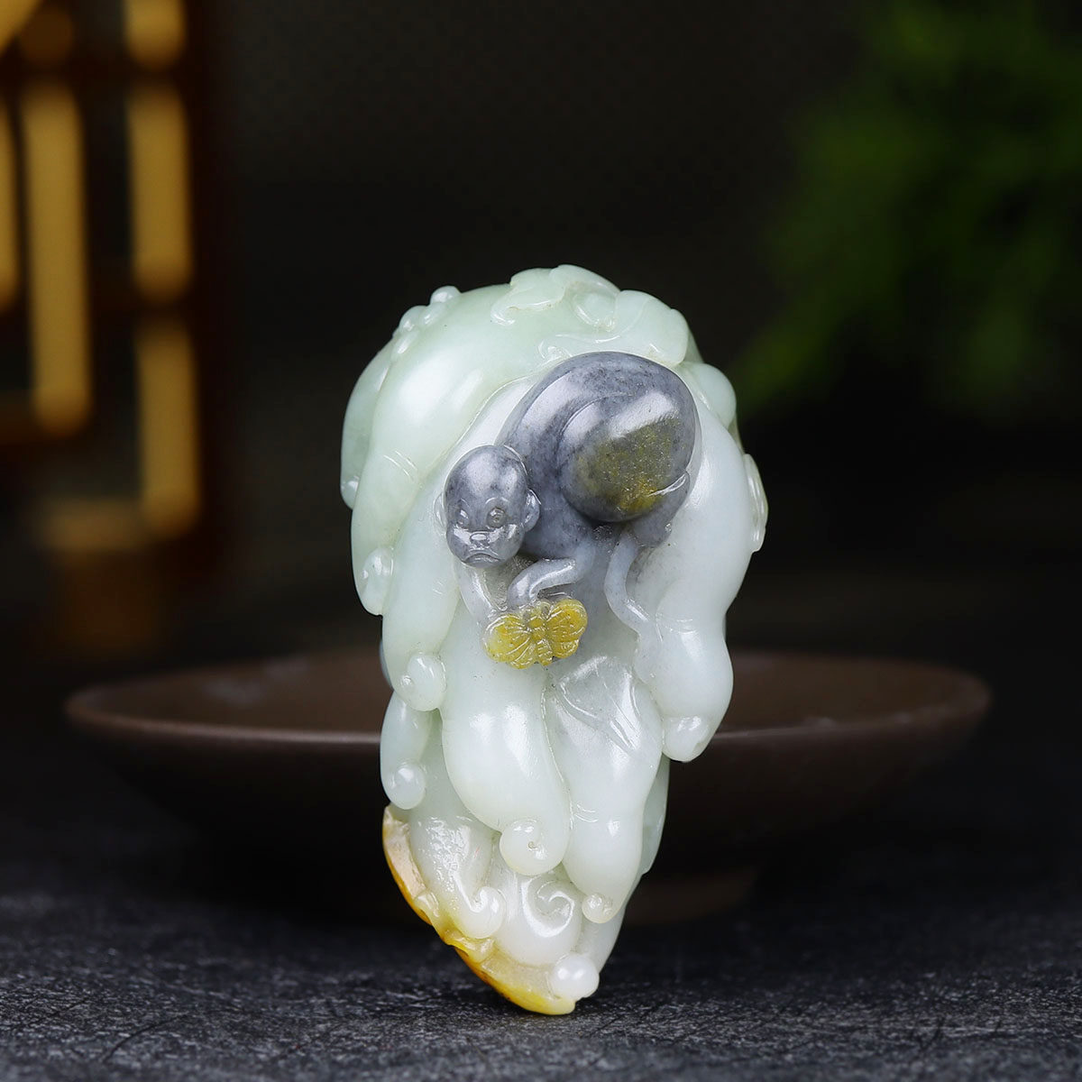 （古晨珠宝）新疆和田玉白玉籽料佛手瓜挂件吊坠玉坠福寿安康74g