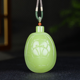 （古晨珠宝）新疆和田玉若羌鸡油黄黄玉龟甲挂件吊坠玉坠50g