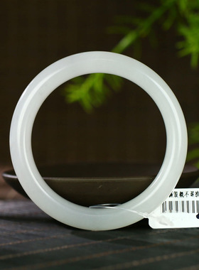 古晨和田玉白玉手镯玉镯