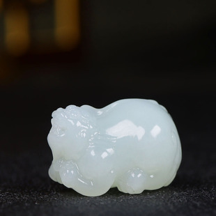 新疆和田玉白玉貔貅挂件吊坠玉坠瑞兽赐福挂件17g 古晨珠宝