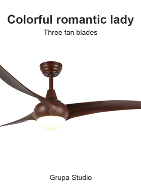 Flower Ones高级感中古风扇灯 美式复古家用客厅餐厅卧室吊扇灯