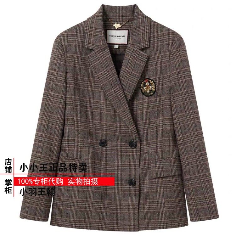特专柜正品小熊格子西装外套女JK短款外套ttjk204941b jk204941b
