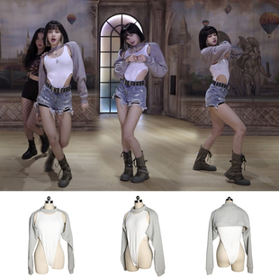 blackpink韩国女团Lisa同款林娜琏打歌服舞台表演出爵士练功服装