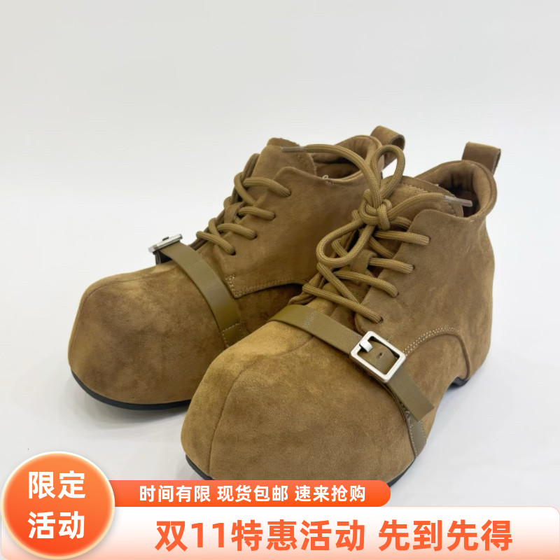 假日秋冬阳光丽人2025新款真皮女鞋时装女短靴海巷中跟女单鞋5913