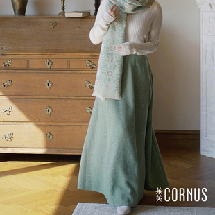 茱萸CORNUS 粗纺金丝羊毛时装破裙 汉元素新中式汉服通勤女装裙子