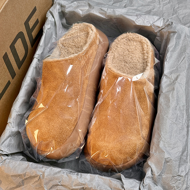 香港正品小土豆包头半拖鞋女冬季羊皮毛一体居家外穿保暖勃肯棉鞋