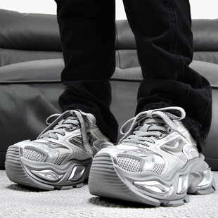 休闲增高运动鞋 官方正品 2025新款 厚底银色男女鞋 潮 异瞳猫眼老爹鞋