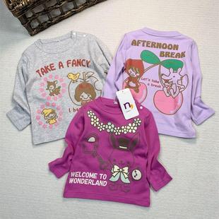 春秋打底上衣AB版 T恤衫 卡通 女童纯棉长袖 外贸原单出口岛国NISSE