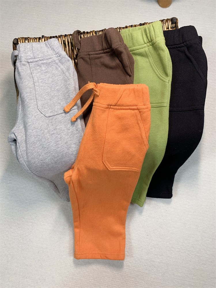 外贸原单男童宝加绒加厚长裤裤子