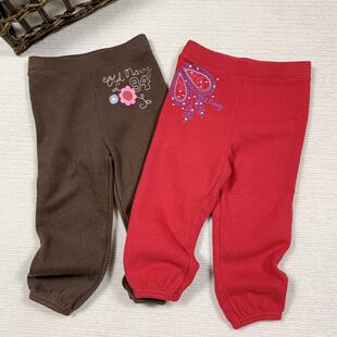 外贸原单出口欧美女童秋冬抓绒长裤女宝内加绒卫裤保暖裤子好穿脱