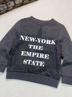 外贸原单小众贵牌法国巴黎KIDS GRAFFIT*男童加绒卫衣秋冬上衣新