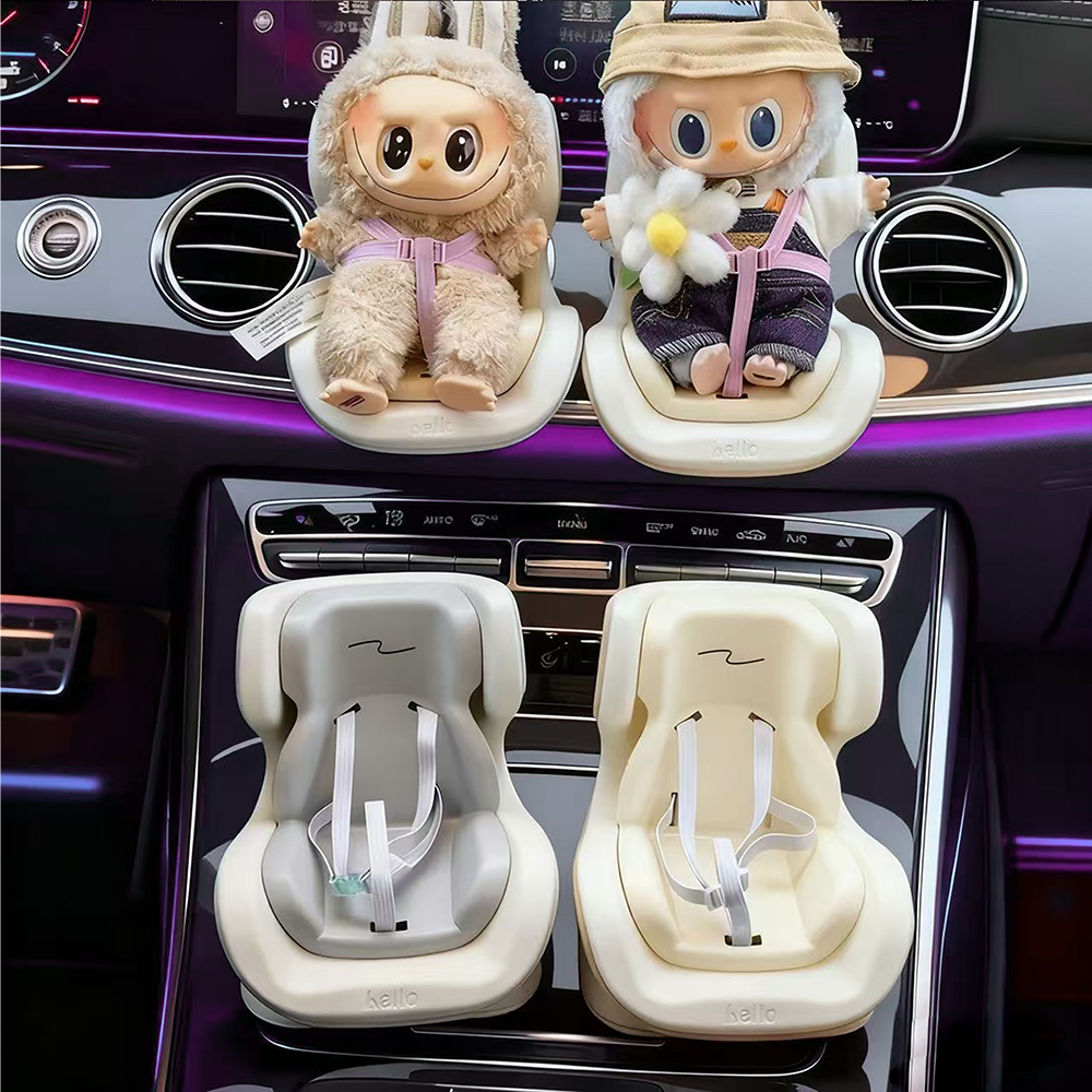 拉布布一代二代三代座椅空调出风口挂件labubu玩偶汽车内饰摆件