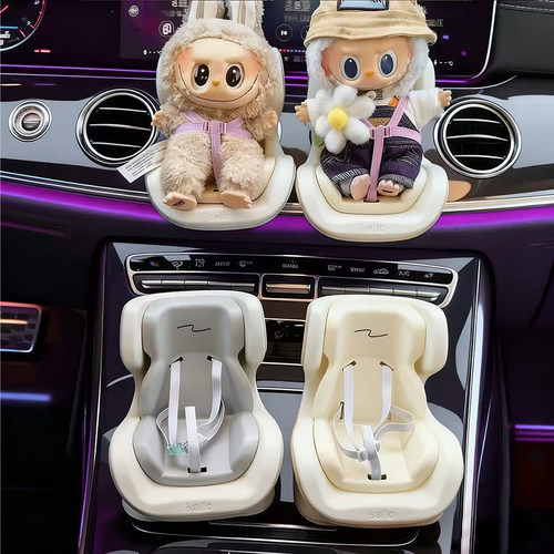 拉布布一代二代三代座椅空调出风口挂件labubu玩偶汽车内饰摆件