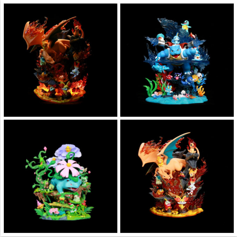 宠物精灵GK水系火系草系杰尼喷火龙杰尼龟全家桶发光场景动漫手办,家居饰品,3D模型摆件,淘宝优惠券,粉丝福利购,淘宝优惠卷