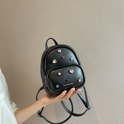 少女心宝石装饰双肩包可爱小背包