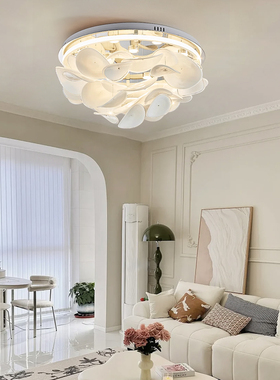 轻法式奶油风花瓣房间吸顶灯卧室简约现代客厅灯白色艺术大厅灯具