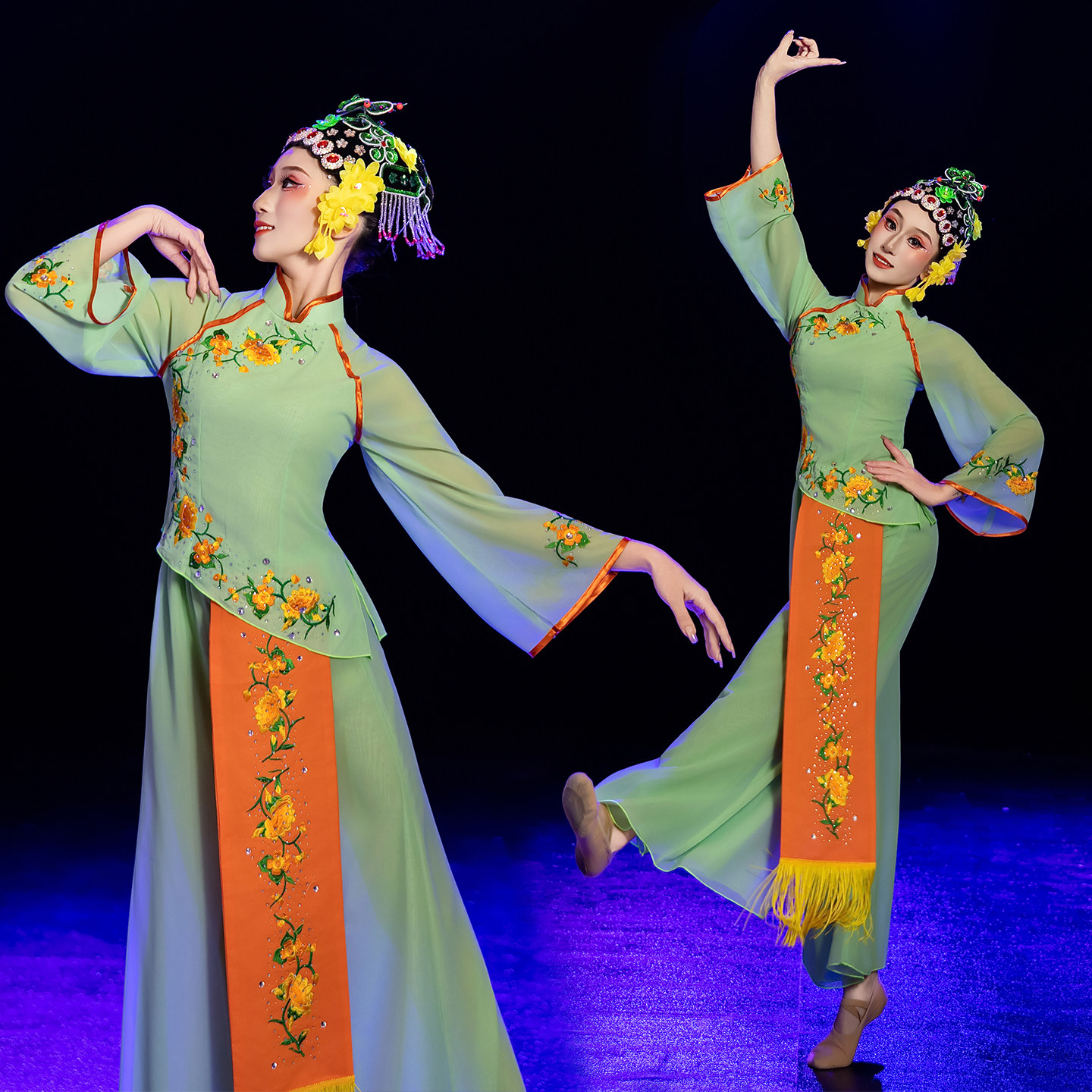 桃李杯春闺梦舞蹈服装成人古典舞民族扇子舞花旦戏曲秧歌演出服女