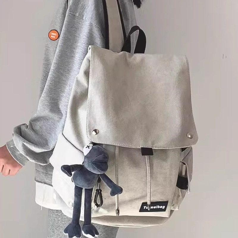 双肩包女2025新款韩版大容量休闲旅行包大学生高中上学书包高级感