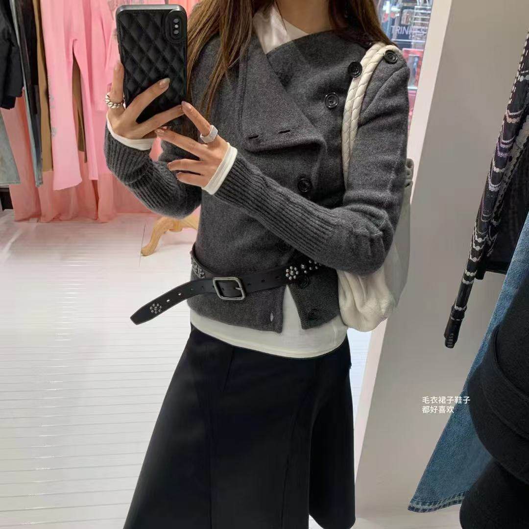 allawell 原厂100%羊毛面料！小众设计不规则纽扣针织开衫女外套,女装/女士精品,毛针织衫,淘宝优惠券,粉丝福利购,淘宝优惠卷