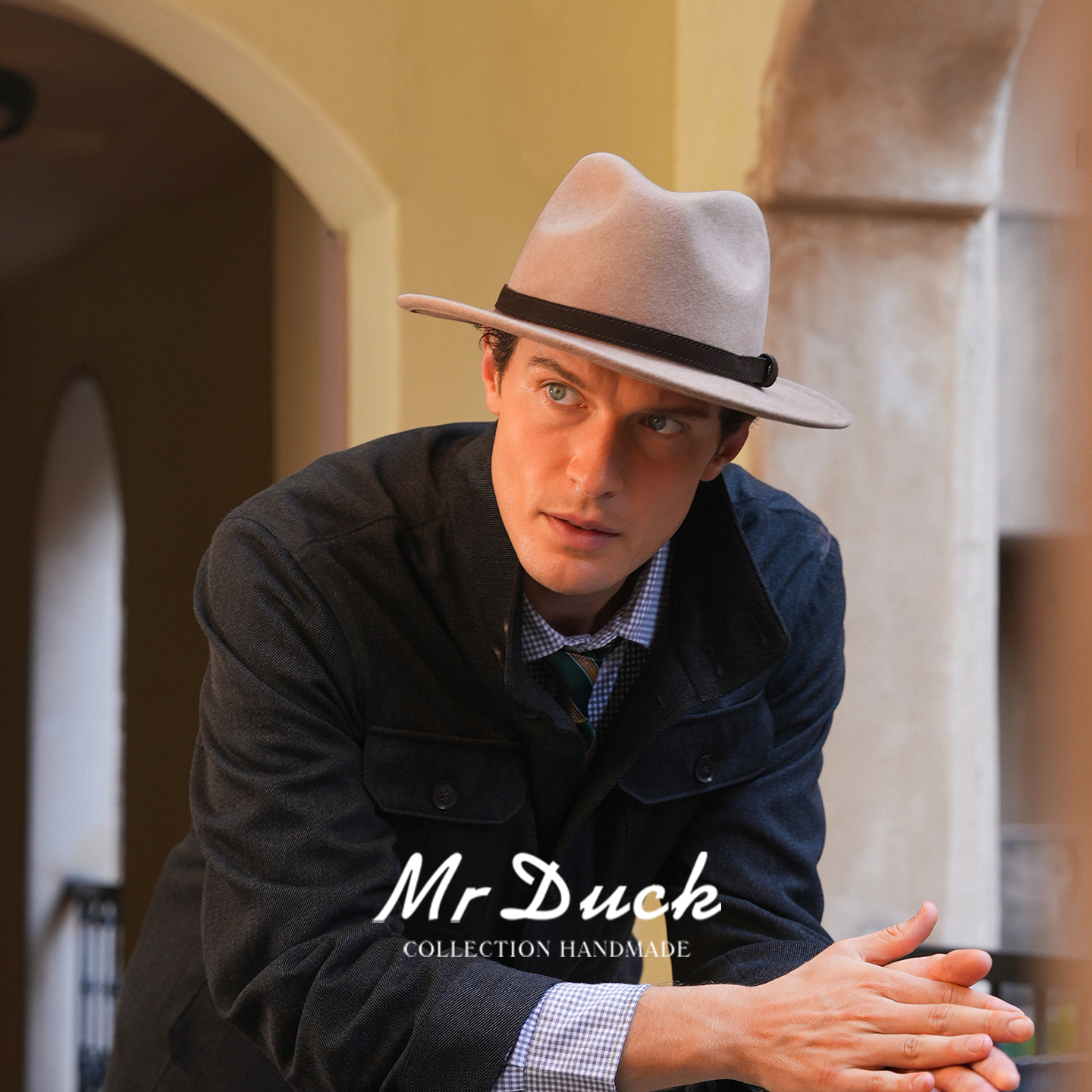 mrduck高定系列chao细腻兔毛毡帽