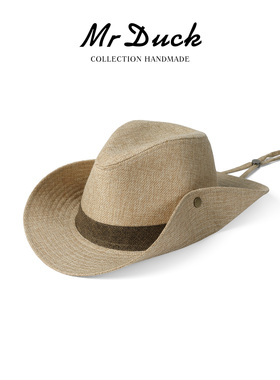 mrduck原野感 美式户外西部牛仔帽男士大帽檐遮阳帽 川西旅游帽子