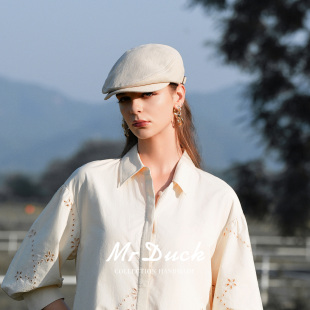 mrduck云栖 棉混纺鸭舌帽女春夏出游穿搭大小头围帽子 轻奢级和纸