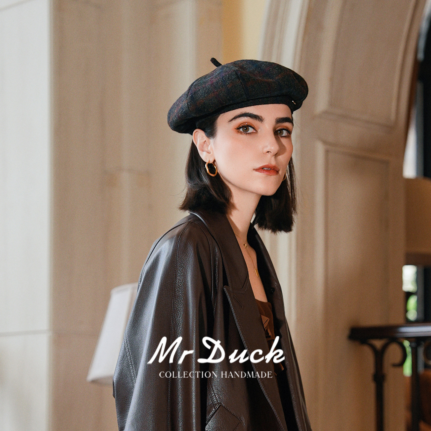 mrduck高定英国MOON羊毛贝雷帽女