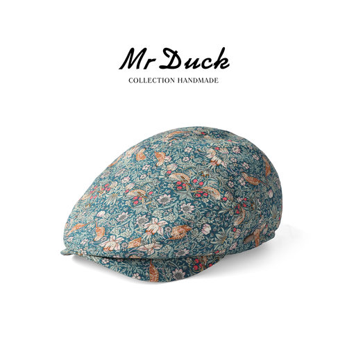 mrduck草莓小偷新色碎花鸭舌帽
