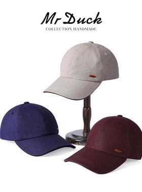 mrduck2025年新款英国Sp亚麻棒球帽宽帽檐大头围显脸小鸭舌帽男女