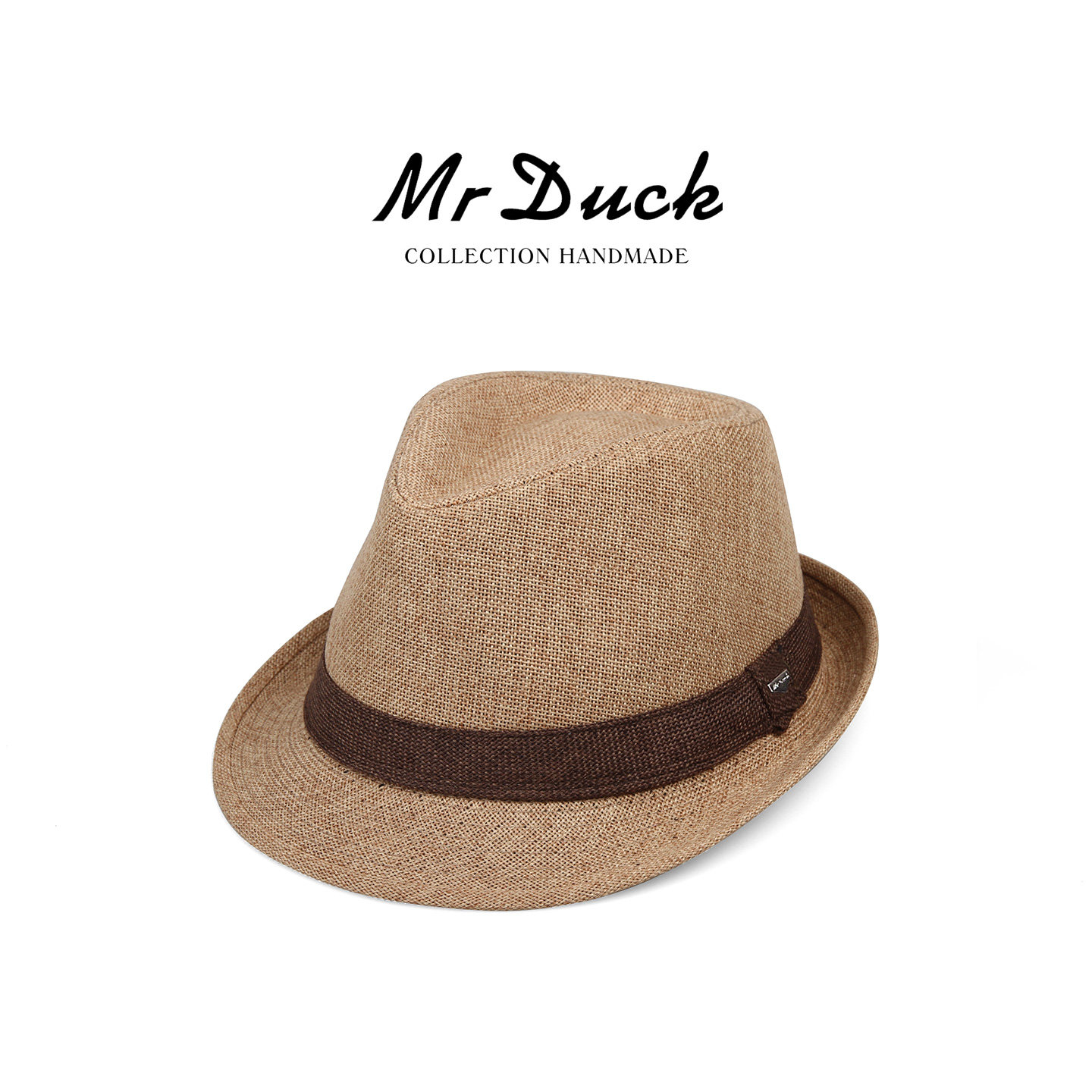 mrduck大都会 老钱风绅士礼帽男英伦卷边爵士帽子 户外遮阳草帽男