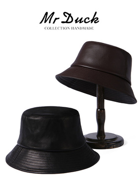mrduck奢品级 头层绵羊皮渔夫帽 独家轻涂手工剪裁定制水桶帽