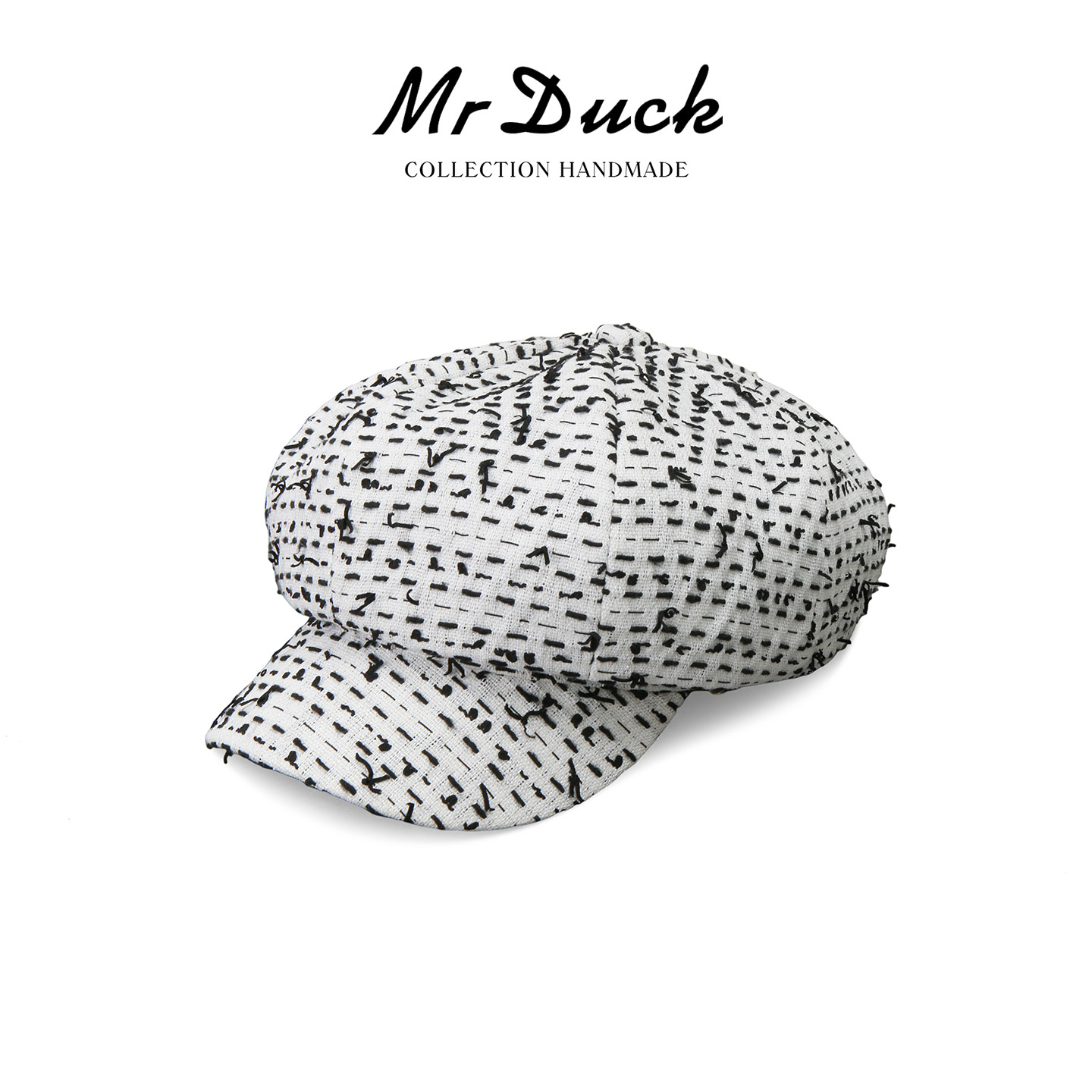 mrduck罗曼 奢品级高定英国Linton编织感小香风报童帽女搭配大衣