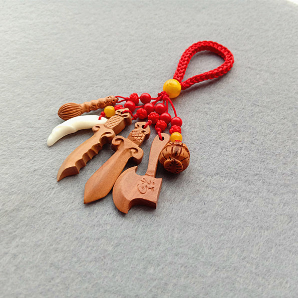 桃木孕妇婴儿童宝宝新生儿小孩夜啼哭黑狗牙桃核篮挂件随身别针